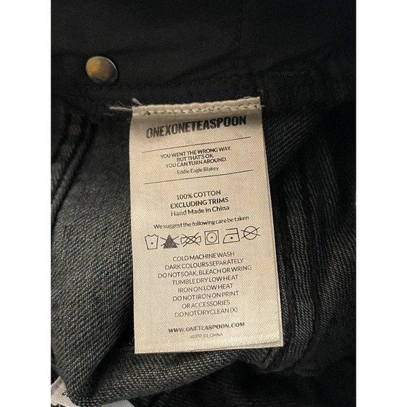 ONE Teaspoon Size 27 Fox Black High Waist Destroyed Bonita Jean Shorts - New - Picture 6 of 8